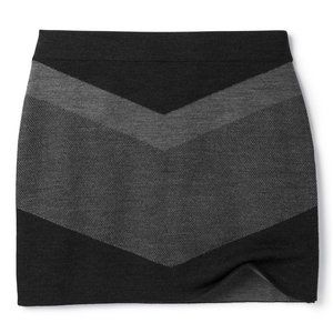 SmartWool Parmalee Mini Skirt Knit Chevron Heather Gray women's size Large EUC